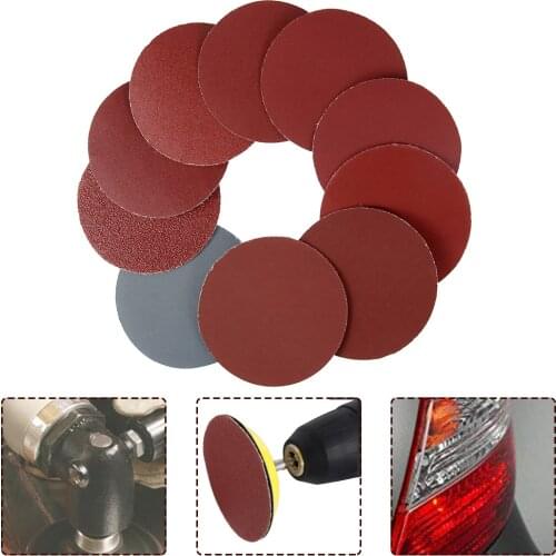 100 Pieces 2" To 3" Mix Sanding Disc Round Abrasive Dry Sandpaper + 1 Piece 2/3mm Shank Back-up Pad + 3/6mm Bar Abrasive Tools
