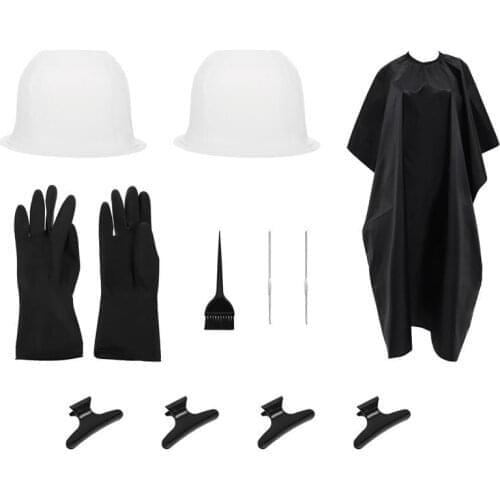 11Pcs Highlight Cap Professional Hairdressing Hair Highlight Accessories Dyeing Tools