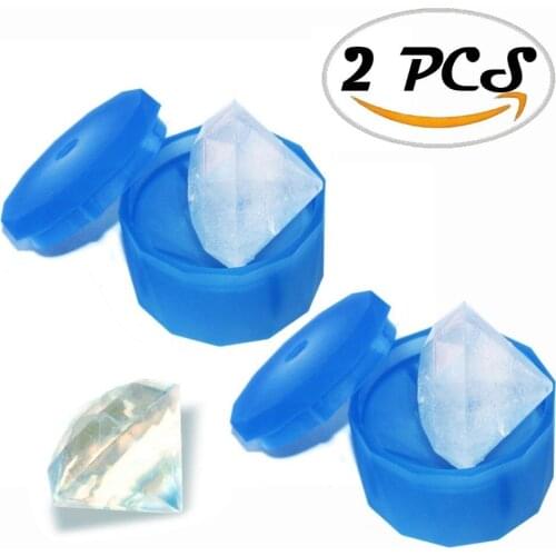 2PCS/lot Diamond Ice Cube Tray Ice Maker Big Ice Cube Mold for Chilling Bourbon Whiskey, Cocktail, Beverages