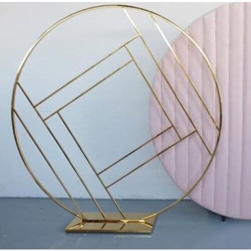 200cm diameter 1pcs)New Wedding flower gold circle frame Backdrops arch wedding stage and Baby Shower Backdrops decor yudao413