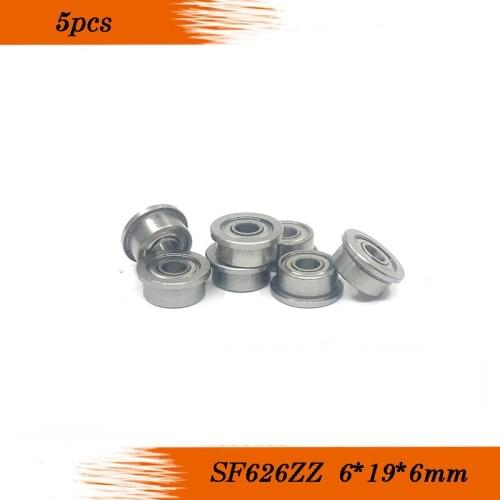 High quality 5 PCS SF626ZZ Bearings F626ZZ Stainless Steel Flanged Bearings SF626-2Z