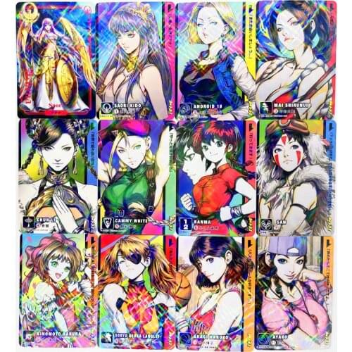 55pcs/set ACG Sexy Saori Mai Shiranui Chun-Li Cammy White Ranma Toys Hobbies Hobby Collectibles Game Collection Anime Cards