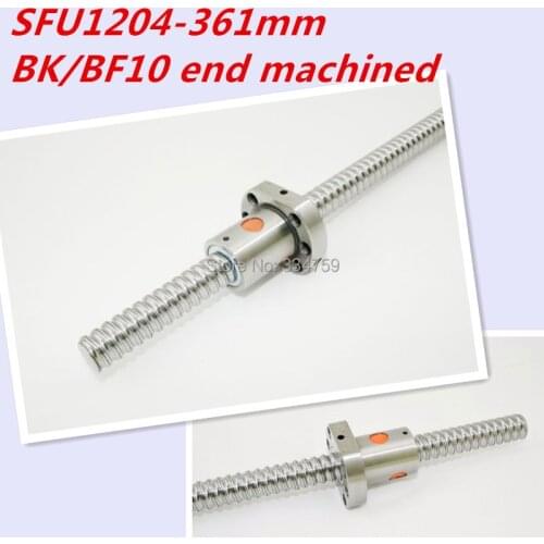 Free shipping SFU1204 Rolled Ballscrew Set :1pc SFU1204 -L300mm+61mm(machining parts) +1pc ballnut for RM1204 cnc parts
