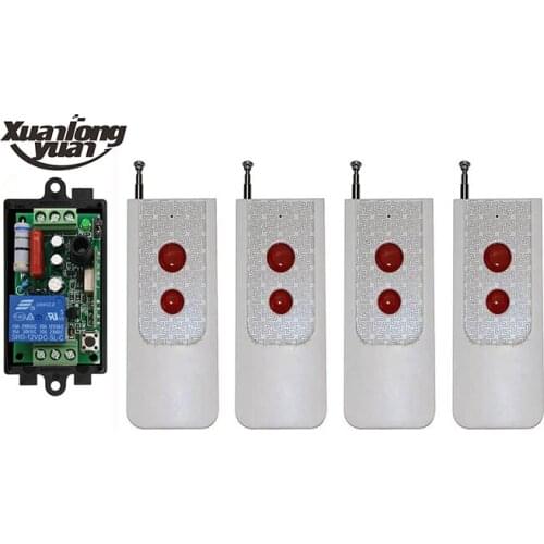 Xuanlongyuan Wireless Remote Control Light Switch 10A Relay Output Radio 220V 1CH Receiver Module+50-500M Symbol Transmitter