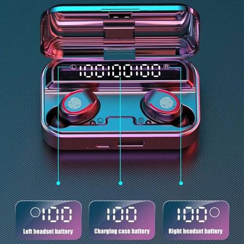 Wireless Earphone With Mic Bluetooth 5.1 Noise Reduction Stereo Sport Earbud Gaming Headset with Charging Box F9-3 Headphone