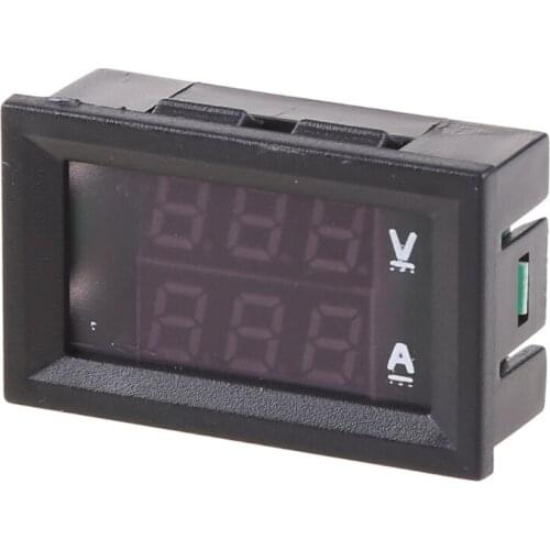 Mini Digital Voltmeter Ammeter DC 100V 10A Panel Amp Volt Voltage Current Meter Tester 0.28" Blue Red Dual LED Display