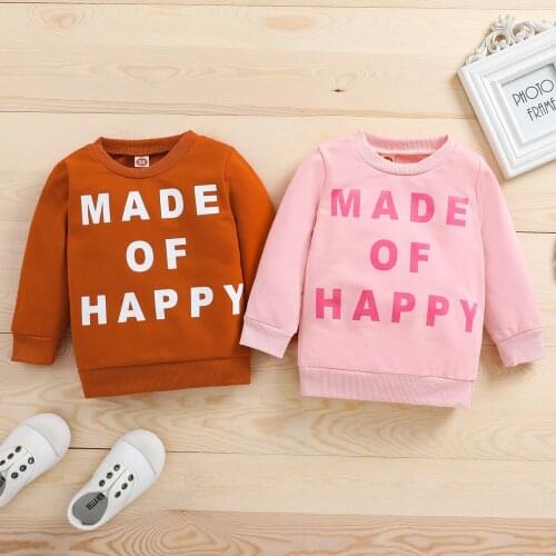 Kids Sweatshirts Baby Boy Long Sleeve Cotton Clothes Letter Print Sweatshirt Toddler Children Casual Hoodie For Girls Tops