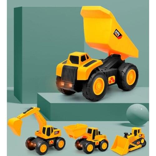 Excavator Dump Truck Toy for Kids Mini Inertial Construction Vehicle Movable Joints Bulldozer Digger Model Children Gift