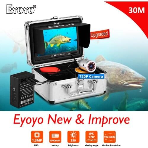 Eyoyo EF07H 15M 720P AHD Fish Finder Underwater Fishing Camera 7 inch Monitor 12PCS LED Night Vision Fishfinder Camera Fishing