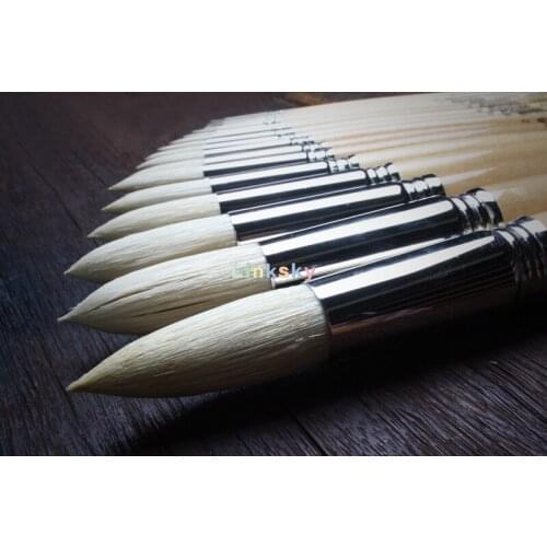 ESCODA 5131 Series,High Quality Chungking White Hog Bristle,Round pointed Head, Oil Painting Brush, Long Handle,acrylic Brush