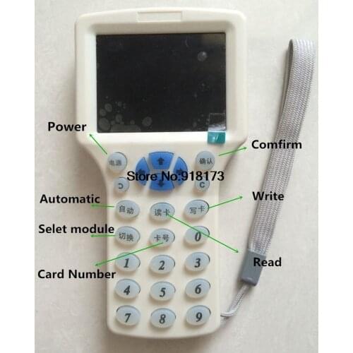 Chinese Handheld Rfid NFC card Copier Reader Writer with screen+5Pcs 125khz Writable card+5Pcs 13.56mhz UID Changeable Card