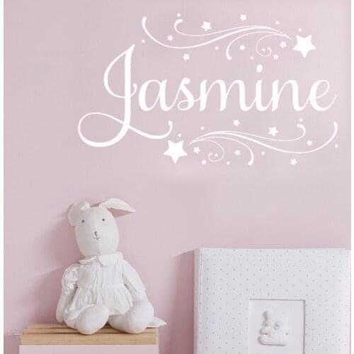 Wall Stickers For Kids Rooms Girls Name Vinyl Decals Shooting Star Mural Personalized Childrens Baby Girl Nursery Poster HY66