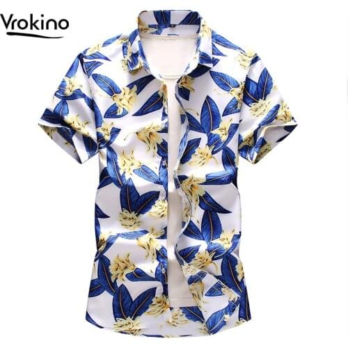 2020 New Summer Mens Fashion Casual Short Sleeve Print Shirt Youth Business Casual Slim Thin Soft Shirt Large Size M-7XL