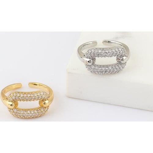 New Classic Zircon Circle Open Ring For Woman Sexy Finger Accessories Fashion Korean Jewelry Wedding Party Unusual Rings 2021