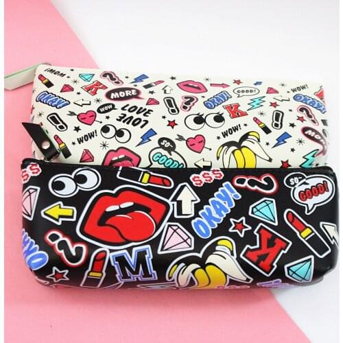 M174 New Cute Cartoon Women Purses Black White Cat Jelly PU Coin Purse Wallet Pen Bag Student Gift Wholesale