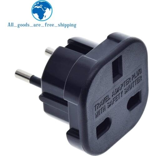 New Universal Travel UK to EU Euro Plug AC Power Charger Adapter Converter Socket Black Power Plug Adaptor Connector