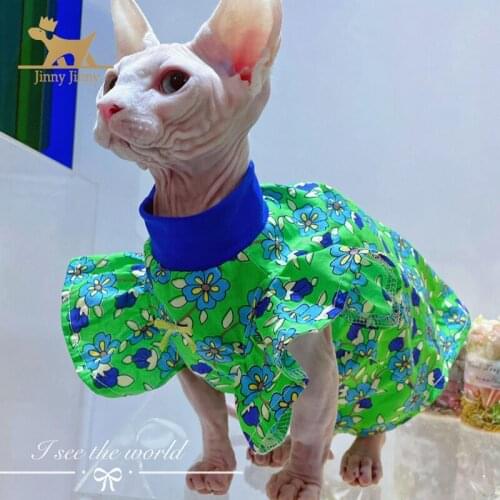 Sphynx Cat Clothes，Hairless Cat Cotton T-Shirts Breathable Adorable Cat Apparel Pet Clothes For Sphinx Fairless Cat