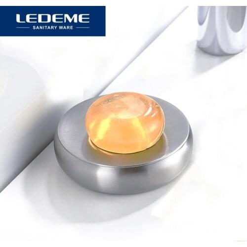 LEDEME Portable Soap Tray Holder Soaps Dish Box Case Container Wash Shower Storage Stand Home Bath Stainless Steel Tool L424-2
