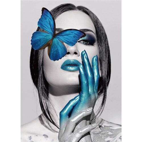 Blue Butterfly Iron-On Transfers For Clothing Garment Parches Washable Diy Heat Print On T-Shirt Dresses Woman Patch