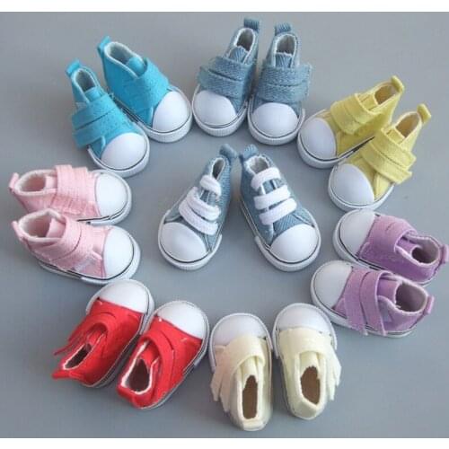 Multicolor Denim Sneakers Shoes For Russian Dolls 5cm Canvas Flat Shoes For BJD Doll Mini Toy Shoes 1/6 Doll Accessories Toys