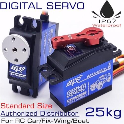 SPT5425LV-W 25kg Waterproof Metal Gear Standard Digital Servo 1:10 1:8 RC Car TRX4 Crawler Airplabe Boat Robot Arm Angle 90 180