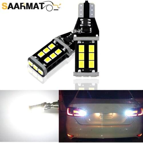 2x High Power Super Bright W16W T15 LED Bulbs 15SMD Backup Light Signal Lamp 921 912 Car Reverse Lamp White DC 12V