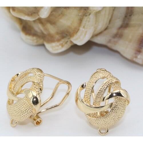 Factory outlet gold-color frost matte stud earrings for women 18*19mm trendy free shipping fashion clothes jewelry 1 pair B2825