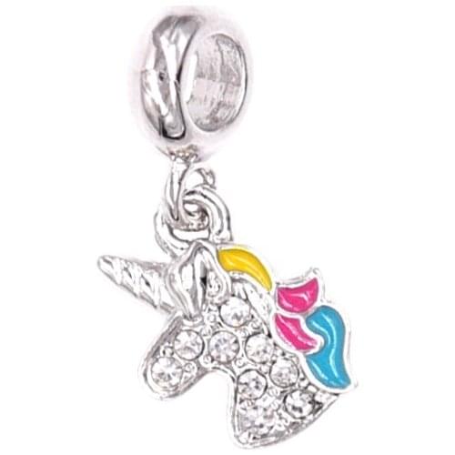 1 Pcs/Lot New 2020 Original Pink Unicorn Beads Suitable for Jewelry Silver Beads Bracelet diy Fashion Jewelry