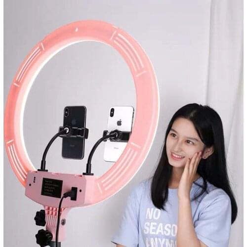 18-inch LED Dimmable Studio Camera Ring Light Photo Phone Video Light Lamp With Tripods Selfie Stick Ring Fill Light For Canon