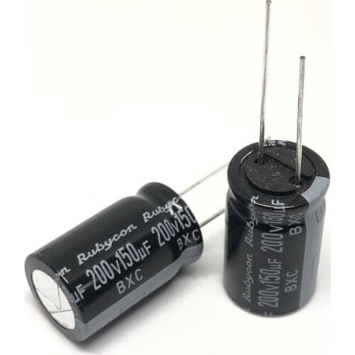 2PCS New and Original Rubycon 200V150UF 16X25MM 150UF 200V BXCSeries Long life low Impedance made in JAPAN