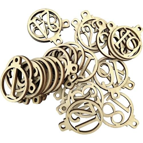 25PCS Natural Wood Capital Number Wooden Numbers for Arts Crafts Wedding DIY Decoration Displays