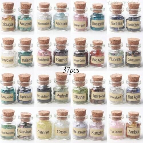 37pcs Cute Crystal Colorful Gravel Glass Bottle Decoration Gift
