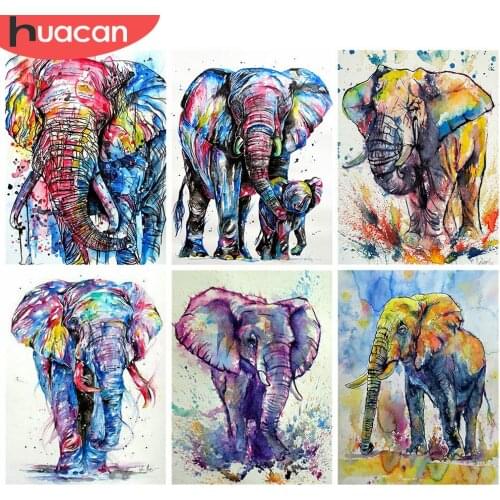 HUACAN 5d Diamond Painting Elephant Rhinestones Pictures Wall Art Needlework DIY Diamond Embroidery Animal Handmade Gift