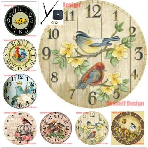 New style Christmas gift 5d diamond mosaic sale with clock animal 5d diamond embroidery full clock brid diamond painting full