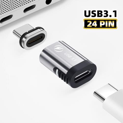 ANMONE 100W USB C Magnetic Adapter 24Pins USB PD Fast Charging Type C Magnet Data Converter USBC Connector For MacBook Pro Air