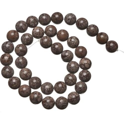 Black Round Snowflake Stone Beads 6/8/10mm Size For Diy Bracelets Necklace For Birthday Gifts 16inch H740
