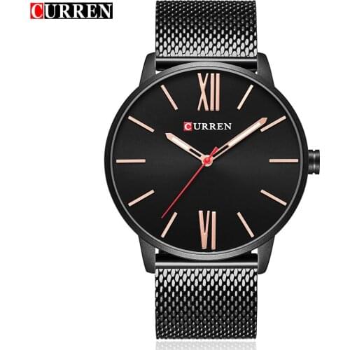 CURREN Luxury Brand Men Watch Ultra Thin Stainless Steel Clock Male Quartz Sport Watch Men Waterproof Casual Wristwatch relogio