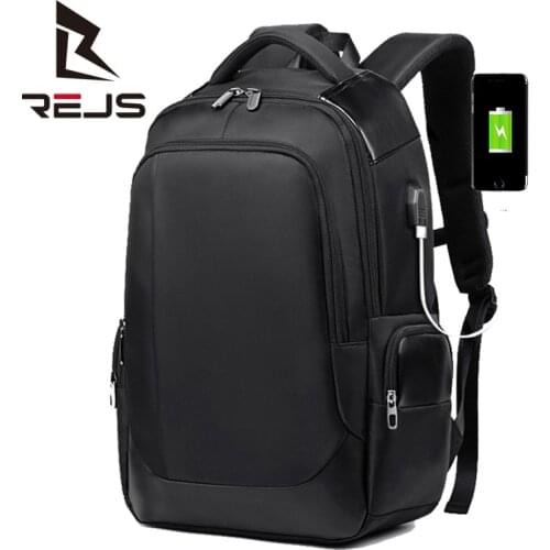 REJS LANGT Business Backpack Men 15.6 Inch Laptop Backpack with Charging Large Capacity Travel Daypack Mochila Anti-Theft Sac