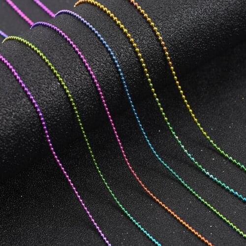 1-5Meter 1.2 1.5mm Colorful Ball Beads Chains Link Fits For DIY Necklaces Bracelets Jewelry Making Supplies Findings Accessories
