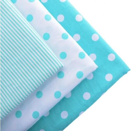 Cotton Fabric Material For Far Quarters Sewing Patchwork For Bags Doll Cloth Shirt Dress Sheet For 3 Designs Dots Striped20x25cm