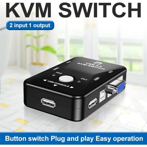 OULLX KVM Switch vga Cable High Quality USB 2.0 vga splitter Box for USB Key keyboard mouse monitor adapter usb Printer switch