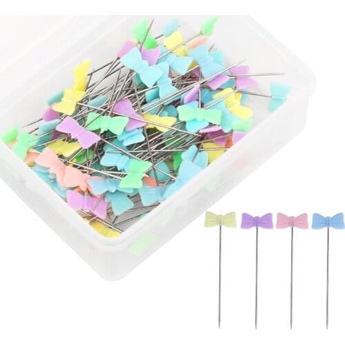 LMDZ 50/100PCS Positioning Pin Patchwork Needle Color Pin Bead Needle DIY Quilting Sewing Needles Accessories with Box