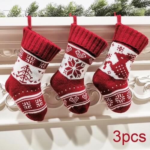 Cute Christmas Hanging Classic Stocking Kids Candy Gift Packing Pouch Christmas Tree Hanging Pendant Party Home Holiday