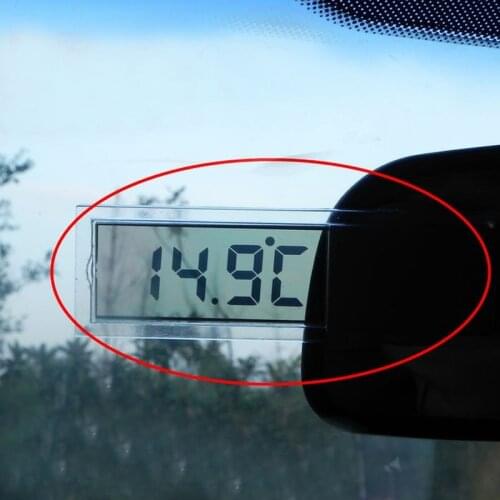 Transparent Digital LCD Car Windscreen Inner Temperature Thermometer Suction Cup #52064