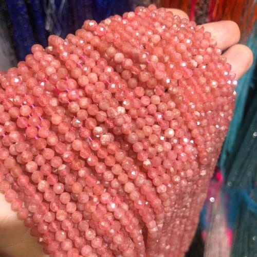 Fashion Natural Stone Argentina Red Stripe Jades Round Beads For DIY Jewelry Making Needlework Beads Diy Bracelets Size 4mm