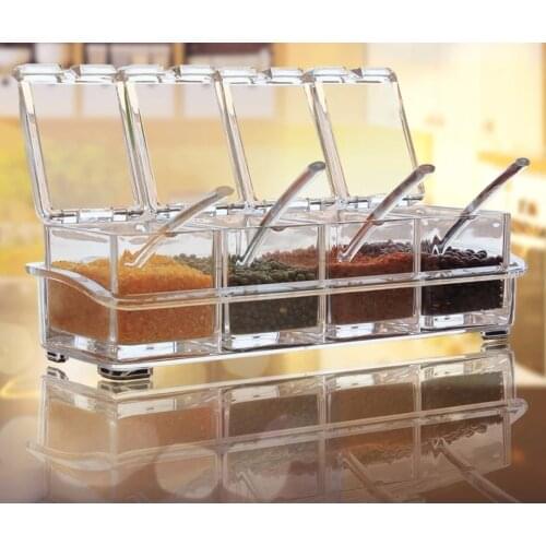 Fashion Transparent Kitchen Supplies Seasoning Combination Home Storage Boxes