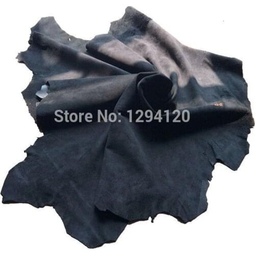 Soft Flexible Genuine Garment Black Sheep Leather Fabric ,0.6mm thickness ,Free Shipping