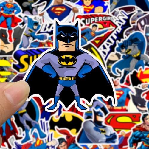 3-6cm 45pcs/Pack Cute Cartoon DC Super Hero Batman Man Superman Stickers Waterproof Kid Funny Graffiti Sticker Classic Toy