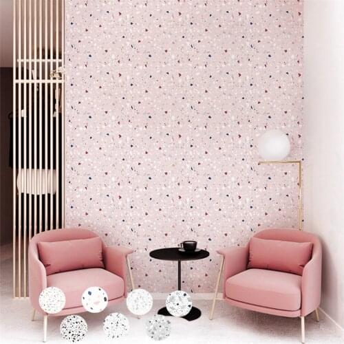 45x250cm Pink Terrazzo Wallpaper Self Adhesive Removable Wall Sticker Living Room Girls Bedroom Decoration Mural DIY Home Decor