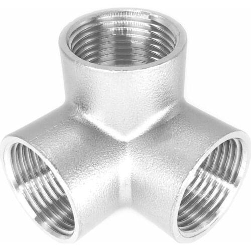 Stainless Steel 304 1/2" 3/4" 1" Female BSP Thread Pipe Fitting 3 way Equal Cross Connector